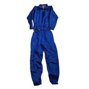 Vintage Otello Pelle Tracksuit Nylon Windbreaker SZ M Blue Full Zip Top Logo